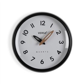Horloge Murale Versa Blanc Noir Plastique
