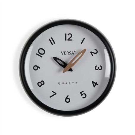 Horloge Murale Versa Blanc Noir Plastique