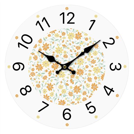 Horloge Murale Versa Bois Fleurs 4 x 30 x 30 cm