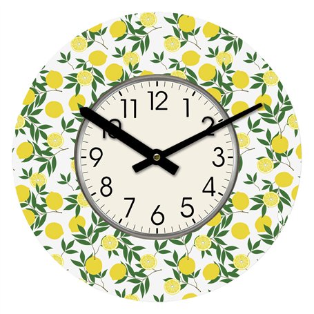 Horloge Murale Versa Bois Citron 4 x 30 x 30 cm