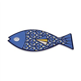 Dessous de plat Versa Bleu Liège Céramique Poisson 14 x 0