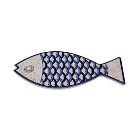 Dessous de plat Versa Bleu Gris Liège Céramique Poisson 14 x 0