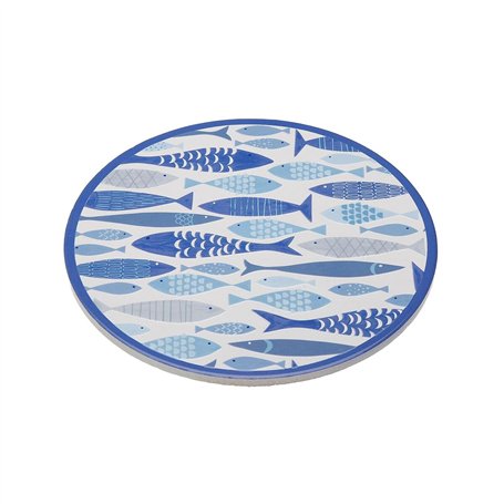 Dessous de plat Versa Bleu Liège Céramique Poissons 20 X 0