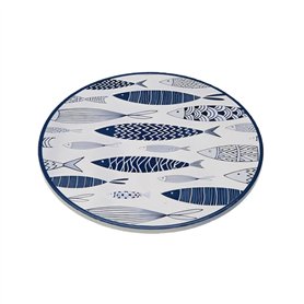 Dessous de plat Versa Bleu Liège Céramique Poissons 20 X 0