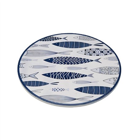Dessous de plat Versa Bleu Liège Céramique Poissons 20 X 0