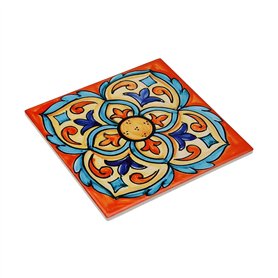 Dessous de plat Versa Bleu Orange Liège Céramique Carrelage 20 X 0
