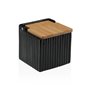 Salière avec couvercle Versa Noir Céramique Bambou Dolomite 11 x 11 x 11 cm