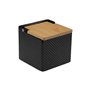 Salière avec couvercle Versa Noir Céramique Bambou Dolomite 11 x 11 x 11 cm