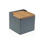 Salière avec couvercle Versa Gris Céramique Bambou Dolomite 11 x 11 x 11 cm