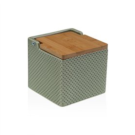 Salière avec couvercle Versa Vert Céramique Bambou Dolomite 11 x 11 x 11 cm