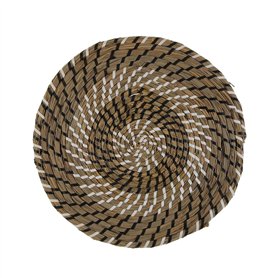 Dessous de plat Versa Blanc Noir Textile Jacinthe d'eau 38 cm