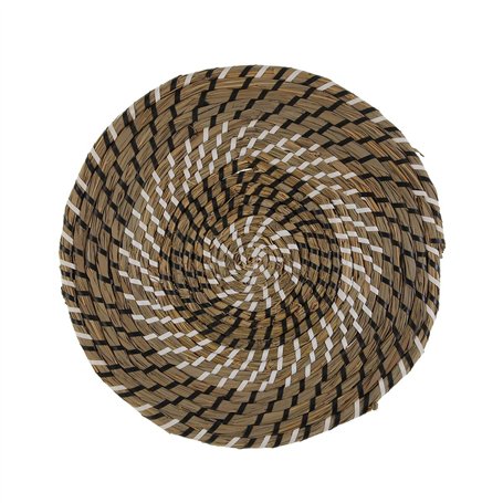 Dessous de plat Versa Blanc Noir Textile Jacinthe d'eau 38 cm
