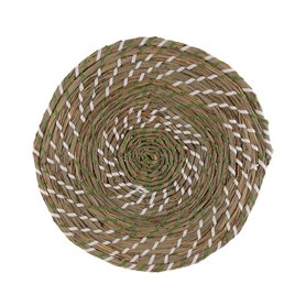 Dessous de plat Versa Blanc Vert Textile Jacinthe d'eau 38 cm