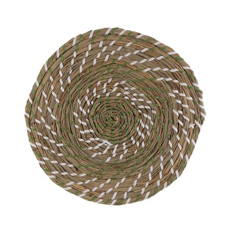 Dessous de plat Versa Blanc Vert Textile Jacinthe d'eau 38 cm