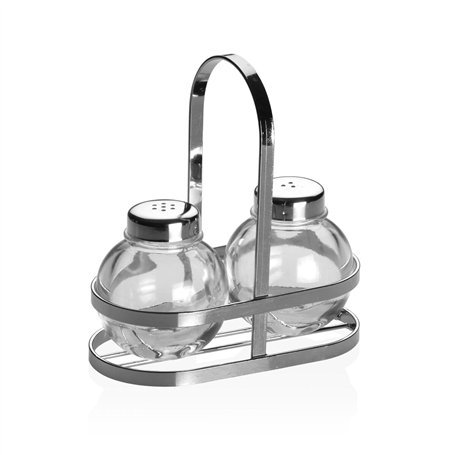 Salière et Poivrière Versa Argenté Métal Verre