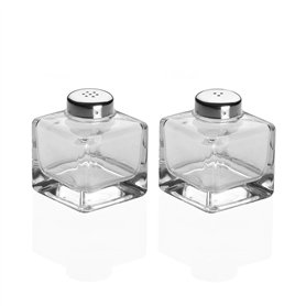 Salière et Poivrière Versa Métal Verre