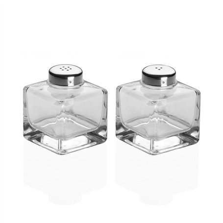 Salière et Poivrière Versa Métal Verre