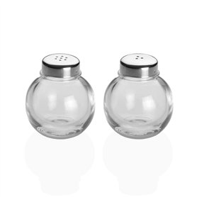Salière et Poivrière Versa Métal Verre