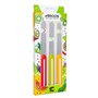 Arcos - Ensemble de couteaux de parage de 3 pièces en acier inoxydable. Ensemble de couteaux de cuisine coloré pour peler les fr