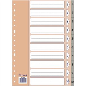 Dohe - Intercalaires classeurs 2 et 4 anneaux (10 unités) - Index format A4