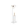 Porte-rouleaux pour Papier Toilette Home ESPRIT Blanc Naturel Métal Bambou 22 x 16 x 68 cm