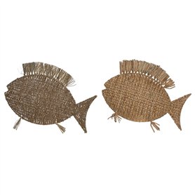 Figurine Décorative Home ESPRIT Naturel Poisson méditerranéen 63 x 5 x 50 cm (2 Unités)
