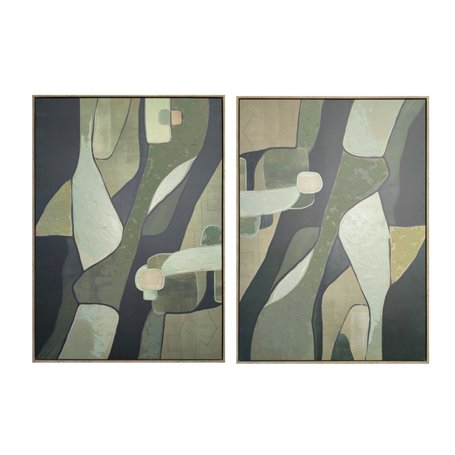 Cadre Home ESPRIT Vert Abstrait Moderne (2 Unités)