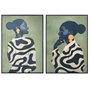 Cadre Home ESPRIT Noir Vert Femme Moderne (2 Unités)