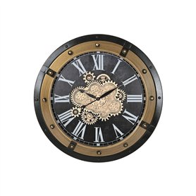 Horloge Murale Home ESPRIT Noir Doré Fer 80 X 8