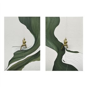 Cadre Home ESPRIT Vert Beige Homme Moderne 80 x 3