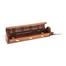Support DKD Home Decor Encens Bois Bambou Mandala Naturel 26 x 8 x 8 cm (6 Pièces)