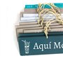 QUALIART Plaque en bois à suspendre, décoration, 38 x 10 cm, couleur bleu canard « Ici Mojito »