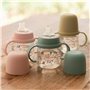 Suavinex, Biberon à Anses, Tasse Apprentissage Bébé avec Bec Souple en Silicone, Système Anti-Colique, Gourde Enfant avec Poigné