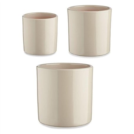 Ibergarden Set de Pots Ø 14 cm Ø 22 cm Ø 17 cm Cylindre 3 Pièces Gris