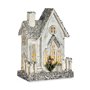 Figurine Décorative Noël Paillettes Lumière LED Maison 24