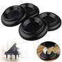Piano Caster Cups Set of 4 Furniture Leg Pads Protection ABS Black