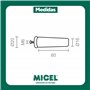 MICEL 91780 Lot de 2 butées pour volet roulant avec vis en métal métrique 6 en plastique marron 60 x 20 mm