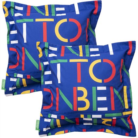 Benetton Lot de 2 Coussins 100% Coton