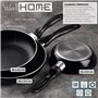 Batterie de cuisine 5 pièces en acier inoxydable + Set de 3 poêles Ø16Ø20Ø24 alu pressé