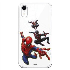 Coque pour iPhone XR officielle Marvel Spiderman toile d'araignée motif pour protéger votre téléphone. Coque en silicone souple