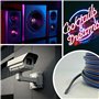 HALOTEC. 25 mètres Câble parallèle flexible bleu-marron PVC 2 x 0,50 mm² | Câble double polarisé | Cordon électrique parallèle p