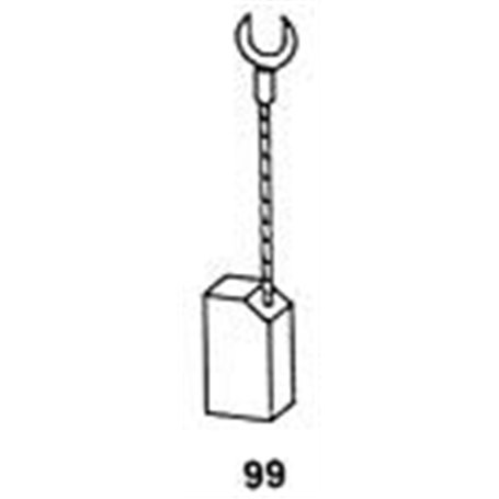 Balais de Charbon Asein 0727 pour Outils Électriques Peugeot - 6x8x18 mm