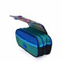 office box Colorline Trousse triple design avec grands compartiments intérieurs avec fermeture éclair individuelle, multicolore,