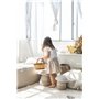 Lorena Canals Panier Mama Mushroom 97% Coton 3% Autres Fibres -Naturel, Lin, Sol Brun- 33x38 cm