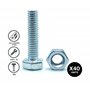 DOJA Barcelona | Boulon et Ecrou M6 | 40 Vis Tête Hexagonale avec 40 Ecrou Hexagonal | M6 x 60mm | en Acier Galvanisé | Boulons 