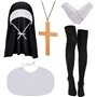 Coiffure De Soeur Pour Costume Pour Fille Ou Femme. Accessoires Pour Halloween. Terreur Ou Peur Du Chapeau De Soeur. Voile Pour