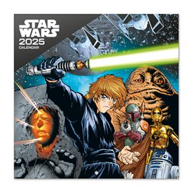 Grupo Erik - Calendrier Mural 2025 Star Wars | Calendrier Mensuel 30x60cm - De Janvier 2025 à Décembre 2025