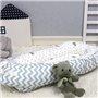 Babify Lit gigogne réversible en coton 100% hypoallergénique, blanc et gris