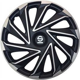 Sparco Enjoliveurs Varese - 16-pouces - Argent/Noir - Set de 4 pièces