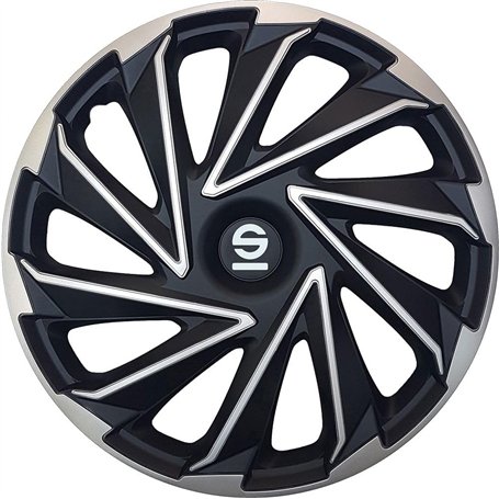 Sparco Enjoliveurs Varese - 16-pouces - Argent/Noir - Set de 4 pièces